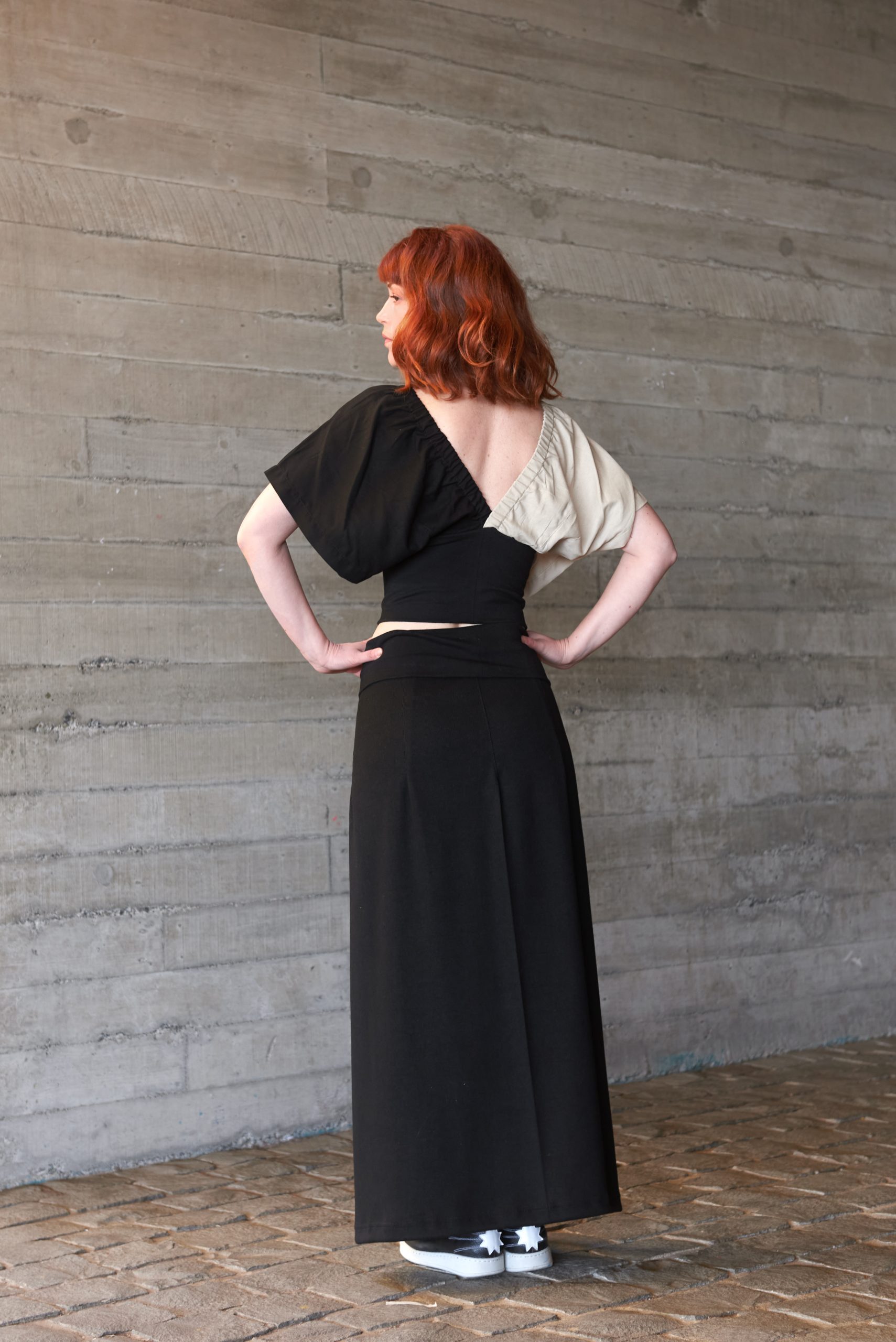 Top Cala Beige-Negro